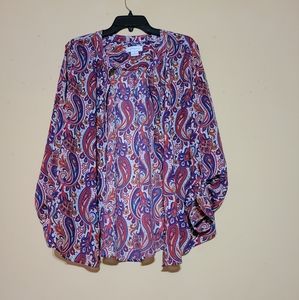 Liz Claiborne button blouse top size XL